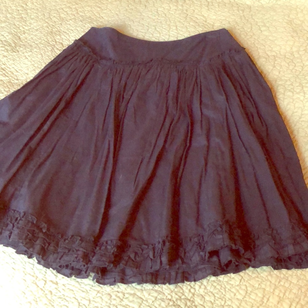 Anthropologie Odille black ruffle skirt